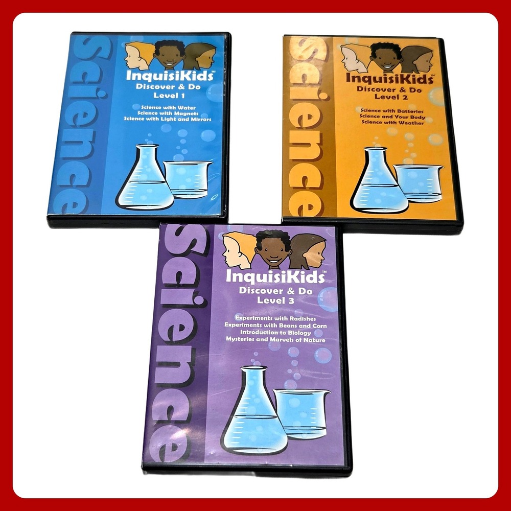 InquisiKids Discover & Do DVD Set‎ Levels 1 2 3 Homeschool Science Education EUC